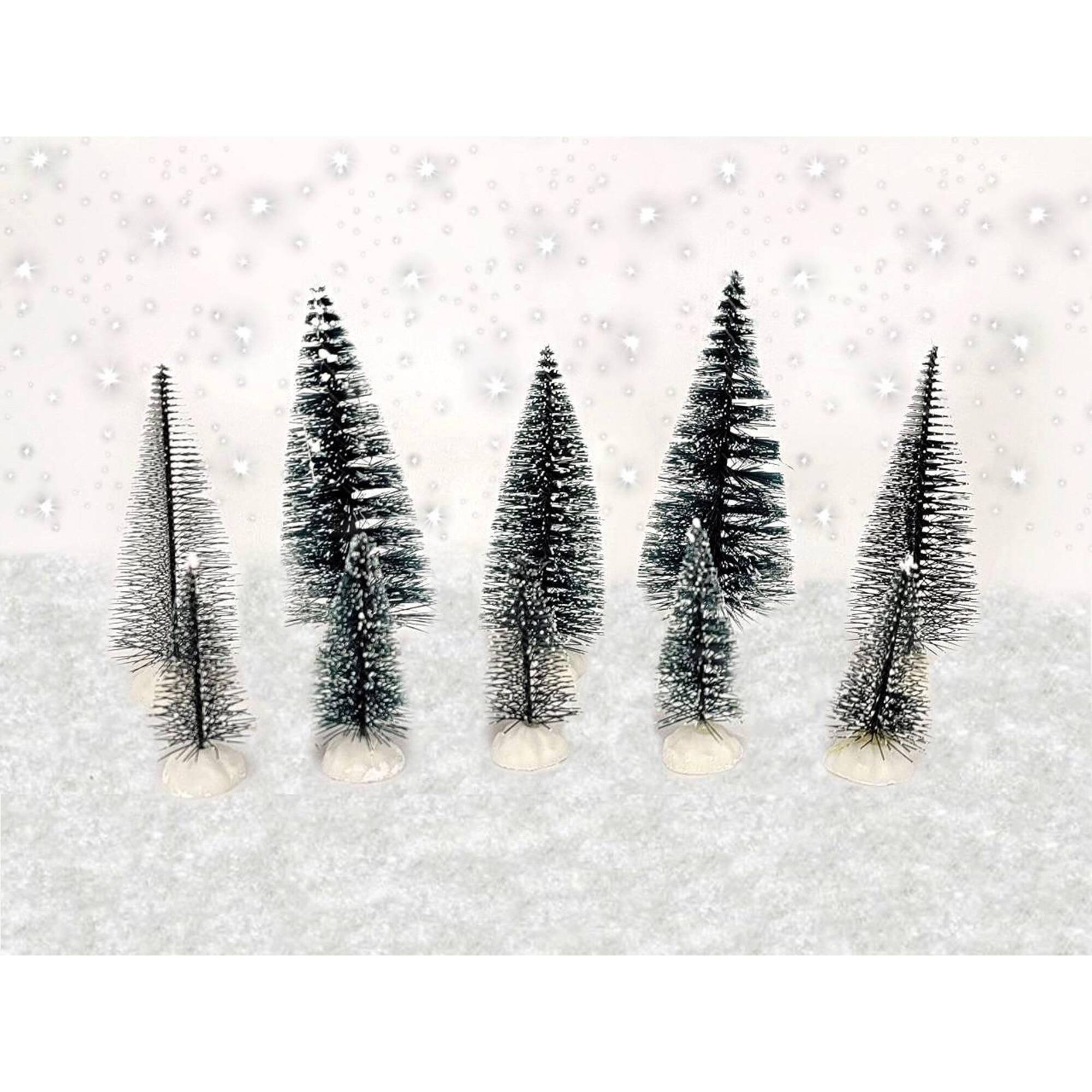 Wizardi Unlit Miniature Pine Artificial Christmas Tree Set